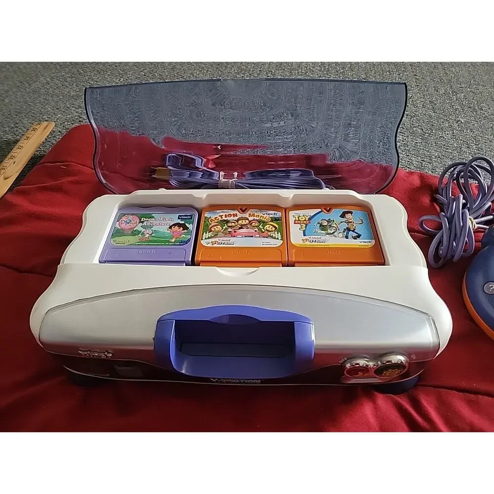 VTech VSmile TV Learning System Console w/ Controller Games Tested No Power Cord